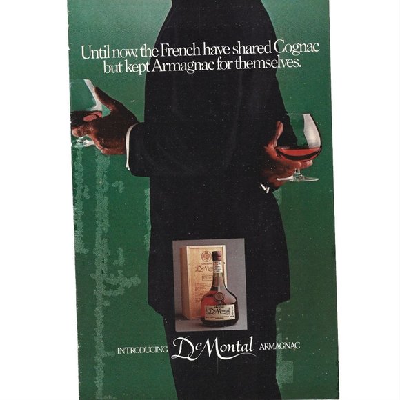 DeMontal Armannac Cognac French 1980s Vintage Print Ad 9 inch - Picture 1 of 2